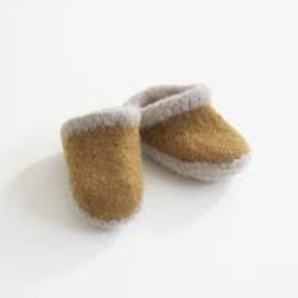 Wee Woolikins 100% Wool Kids Slippers | Honey